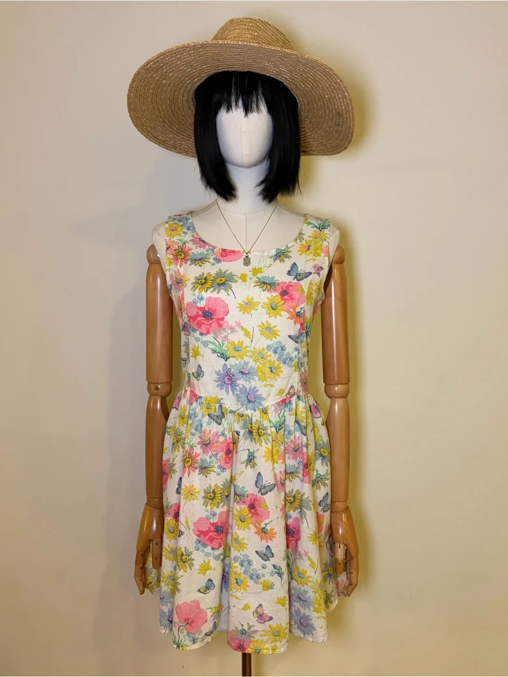Gap Kids Floral Linen Blend Butterfly Summer Dress Size XXL 14/15 Like New
